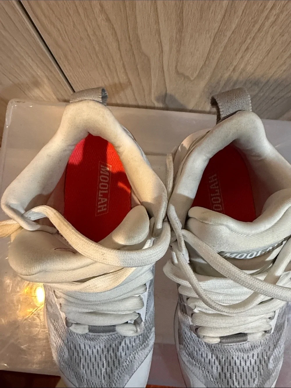 Women's White and Light Gray Athletic Sneakers